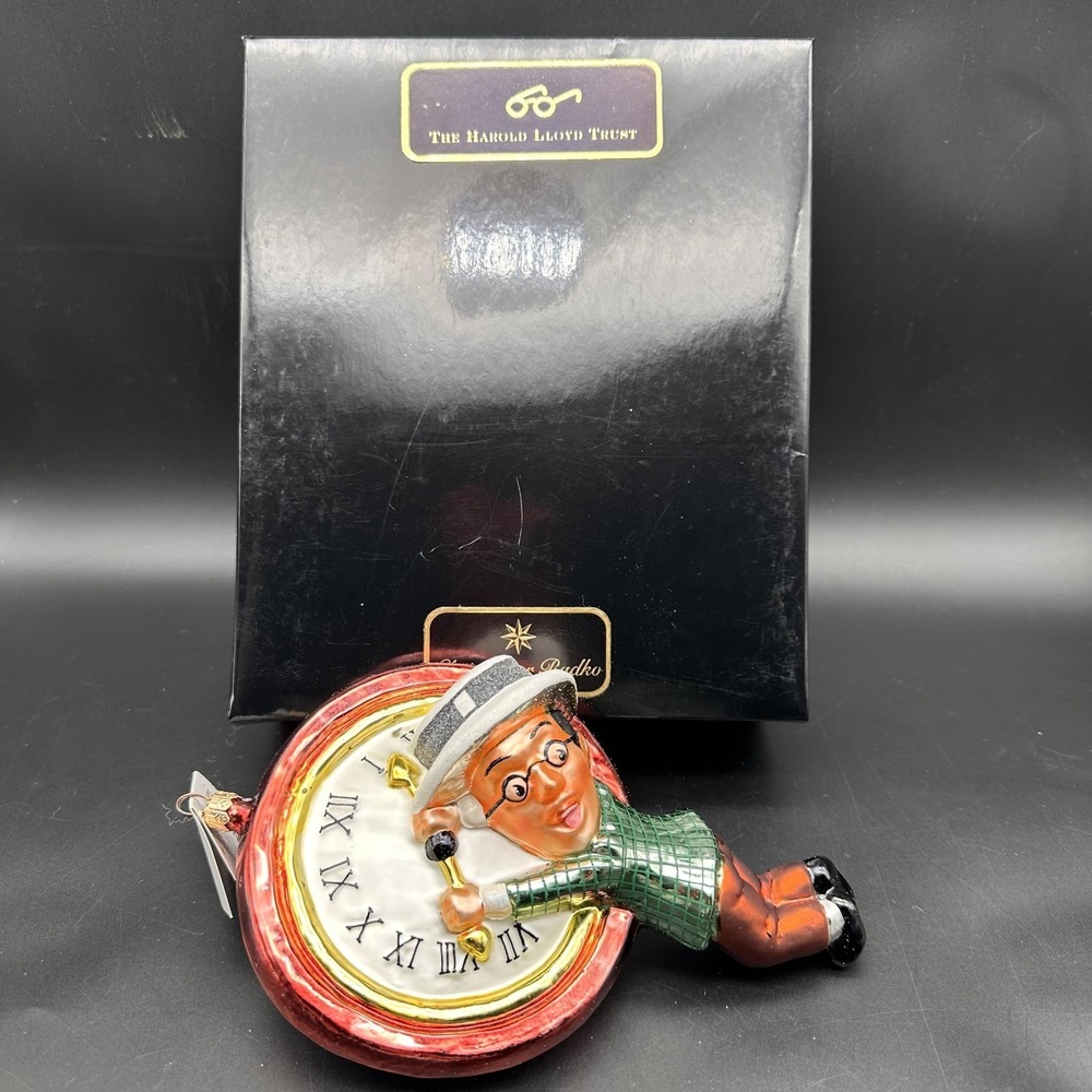 1999 CHRISTOPHER RADKO‎ MILLENIUM HAROLD LLOYD CLOCK 8" ORNAMENT 99-LYD-01